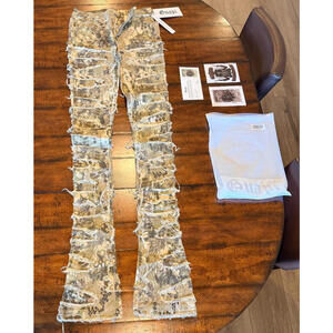 Guapi Wanted Dead or Alive Limited Edition Stacked Stretch Denim Jeans Size 34